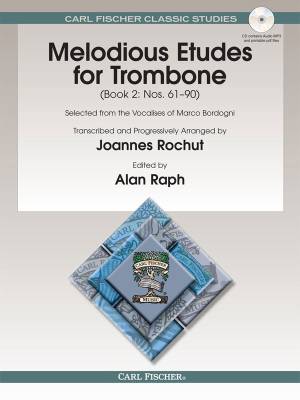 Carl Fischer - Melodious Etudes for Trombone, Book 2: Nos. 61 - 90 - Bordogni/Rochut/Raph - Book/CD