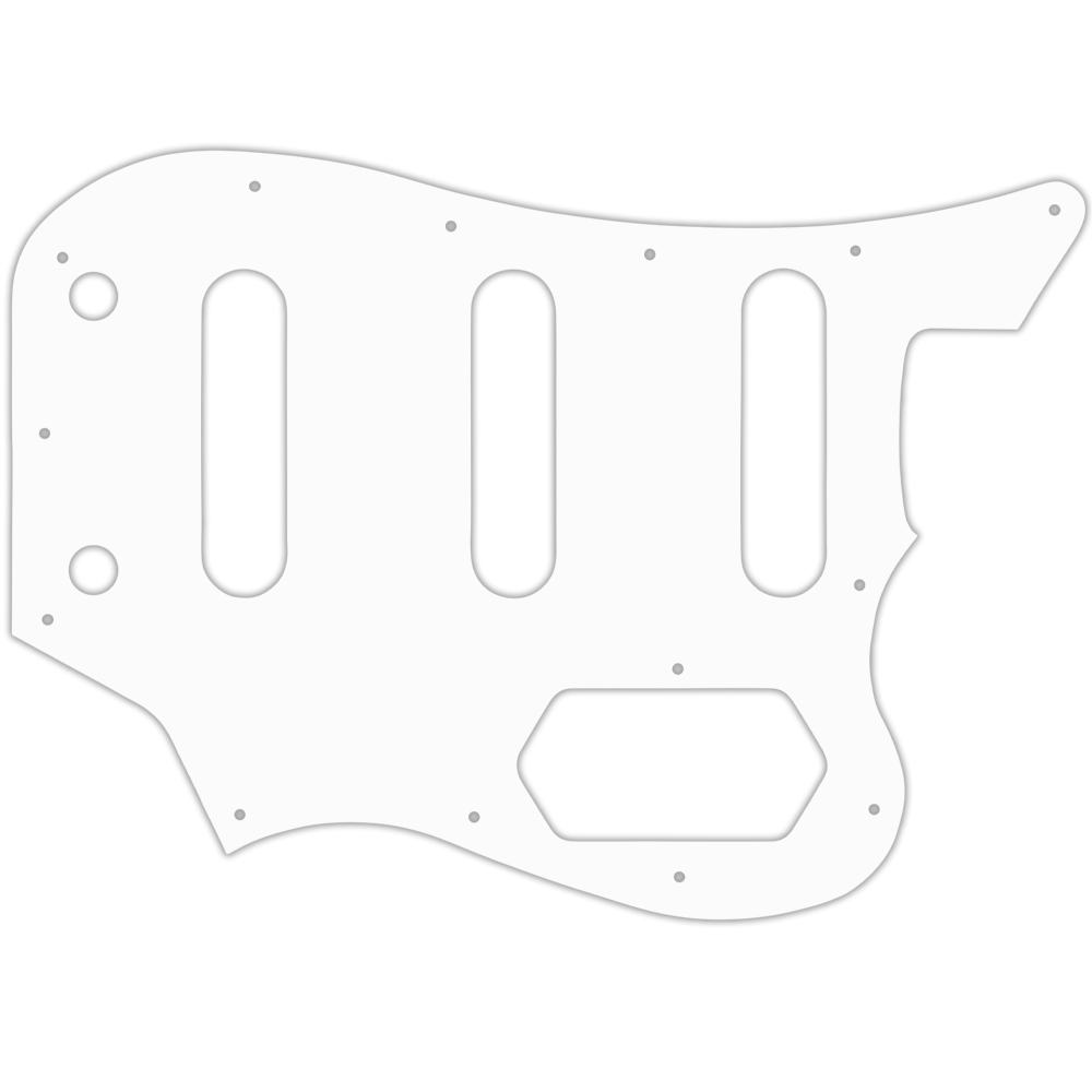 Custom Pickguard for Squier by Fender Vintage Modifed Bass VI - White/Black/White