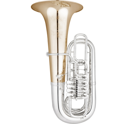 Eastman Winds - EBF864 4/4 F Upright Tuba with 5 Valves - Silver-Plated with Gold Bell