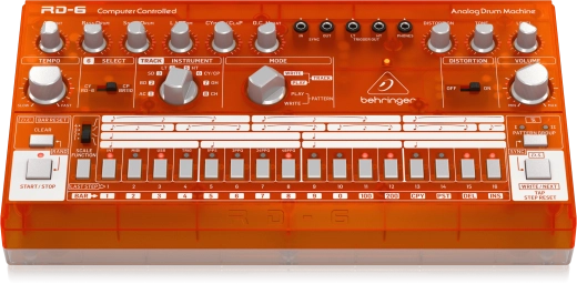 RD-6 Classic Analog Drum Machine with 8 Drum Sounds - Tangerine