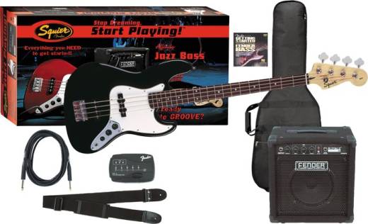 Affinity Jazz Bass Pack with Rumble 15 Amp - Black