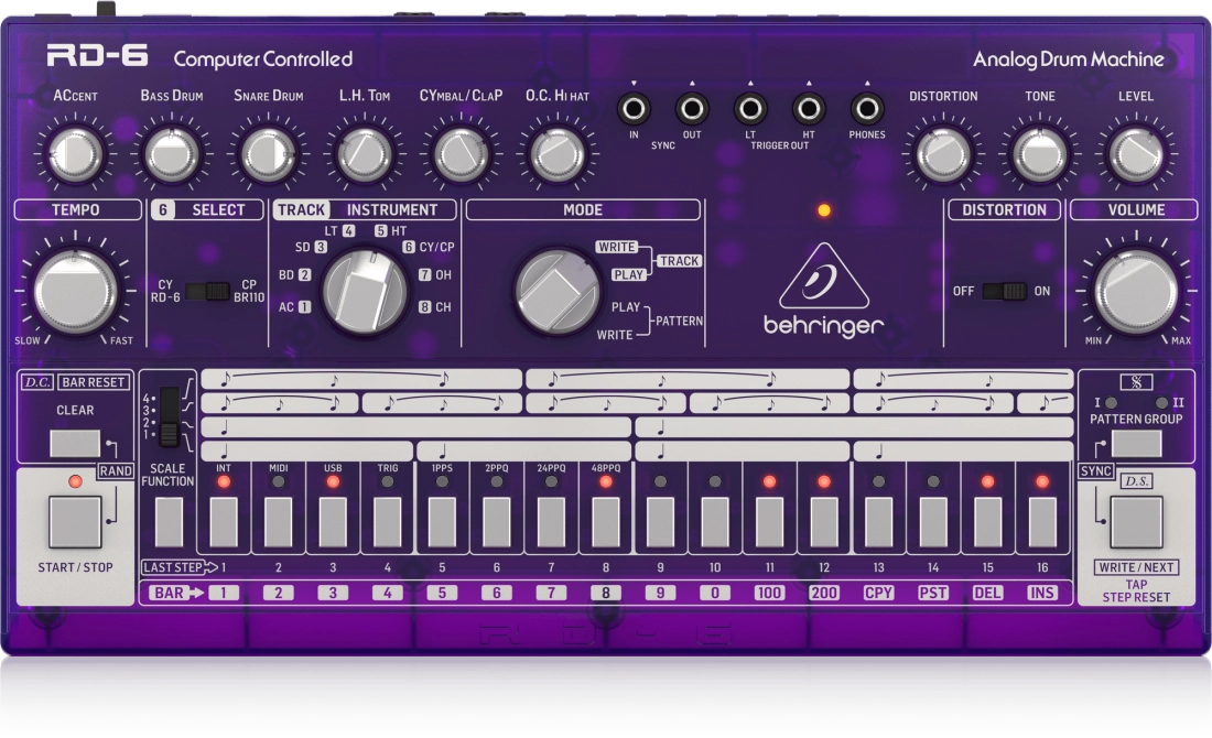 RD-6 Classic Analog Drum Machine with 8 Drum Sounds - Grape Purple