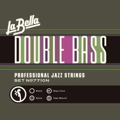 La Bella - 7710N Black Nylon Baby Bass String Set - 3/4