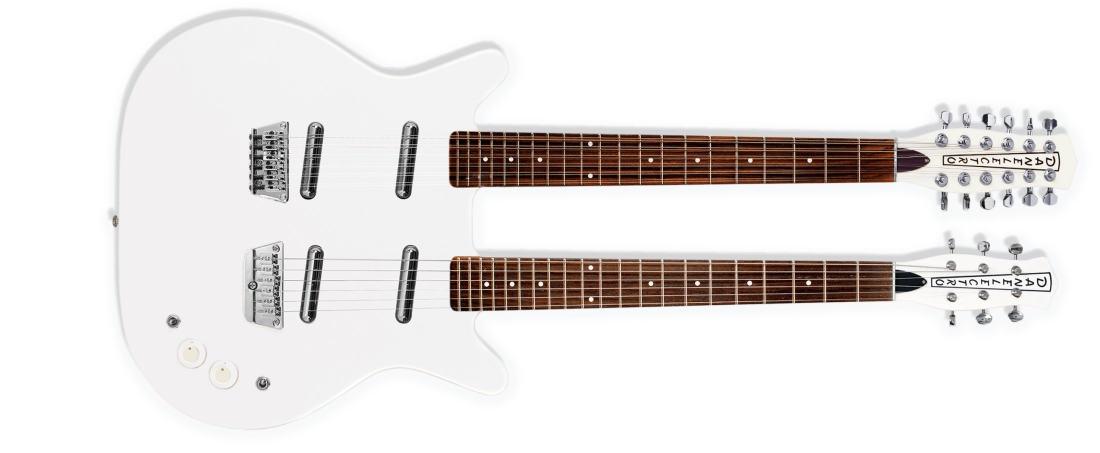 Doubleneck 6 and 12 String Electric Guitar - White Pearl