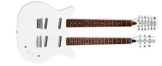 Doubleneck 6 and 12 String Electric Guitar - White Pearl