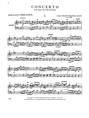 Concerto in D minor - Bach/Rampal - Flute/Piano - Sheet Music