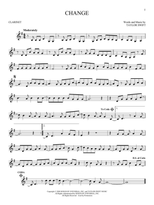 Taylor Swift for Clarinet - Swift - Clarinet - Book