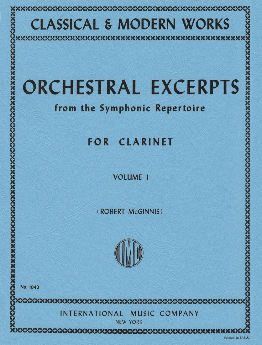 Orchestral Excerpts from the Symphonic Repertoire, Volume 1 - McGinnis - Clarinet - Book