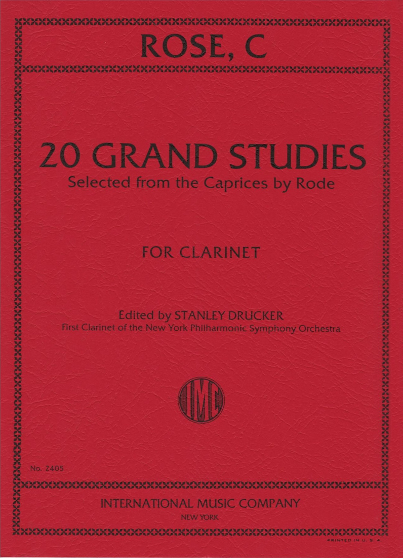 20 Grand Studies - Rose/Drucker - Clarinet - Book