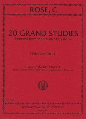 International Music Company - 20 Grand Studies - Rose/Drucker - Clarinet - Book