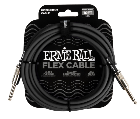 Ernie Ball - Flex Instrument Cable Straight/Straight 10 ft - Black