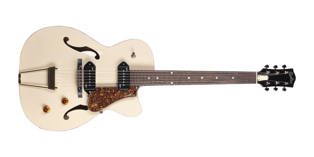 5th Avenue Thin Line Electric Guitar, Kingpin P90 Pickups with Gigbag - Cream