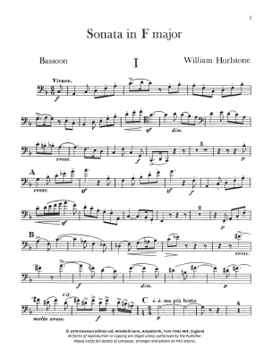 Sonata in F major - Hurlstone - Bassoon/Piano - Sheet Music