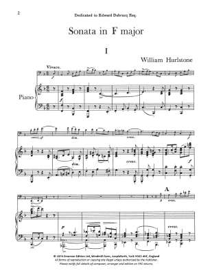 Sonata in F major - Hurlstone - Bassoon/Piano - Sheet Music