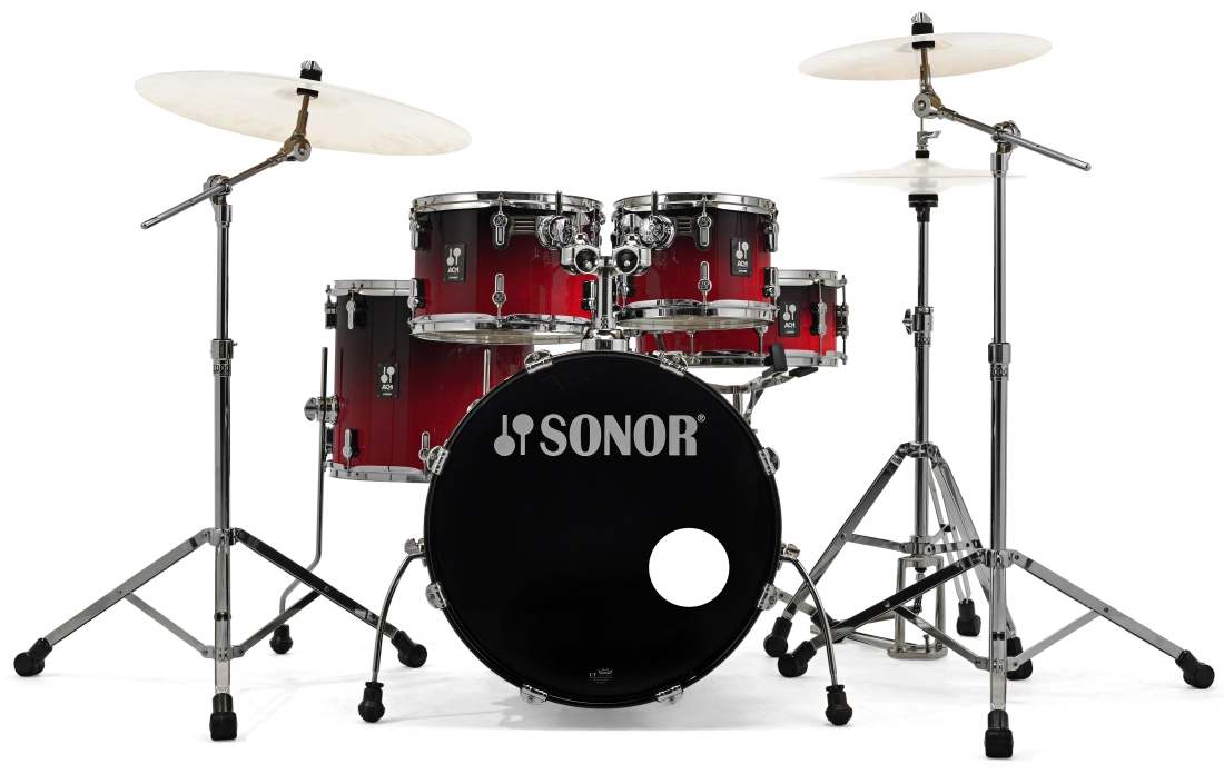 Limited Edition AQ1 Studio 5-Piece Drum Kit (20,10,12,14,SD) with Hardware - Lacquer Flame