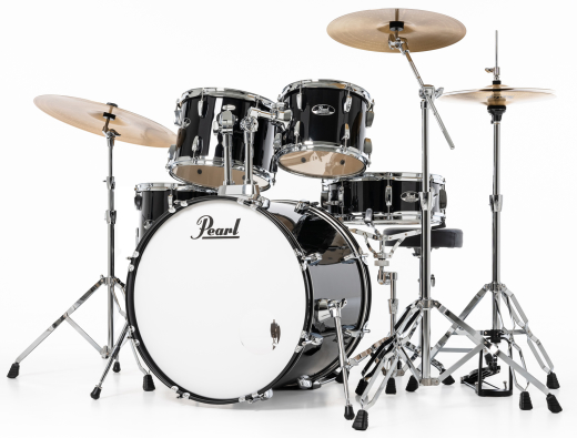 Roadshow 5-Piece Drum Kit (22,10,12,16,SD) with Hardware and Cymbals - Jet Black