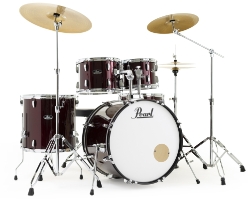 Roadshow 5-Piece Drum Kit (22,10,12,16,SD) with Hardware and Cymbals - Red Wine