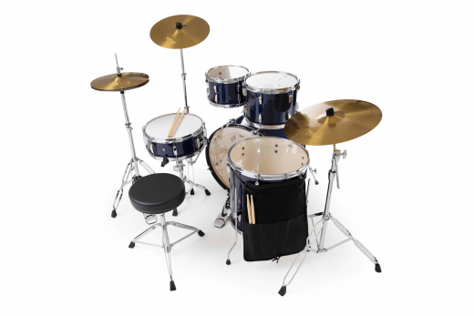 Roadshow 5-Piece Drum Kit (22,10,12,16,SD) with Hardware and Cymbals - Royal Blue