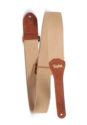 GS Mini 2\'\' Cotton Guitar Strap - Tan with Amber Buckle