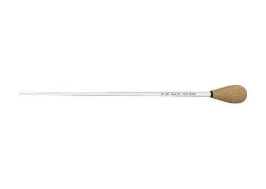 King David Batons - 14 Inch White Baton with Pear Shaped Cork