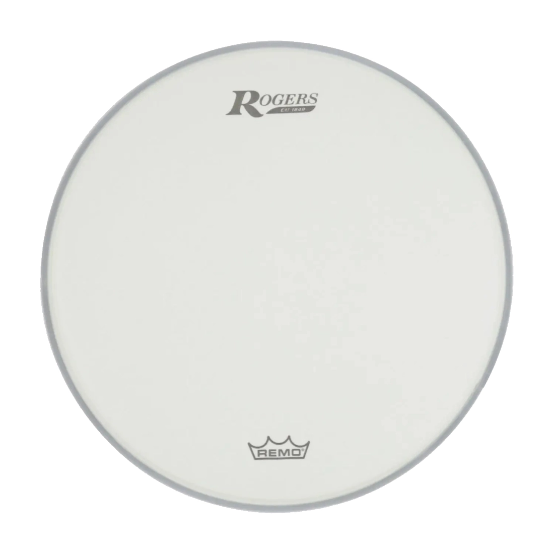 Coated White Drum Head with Rogers Logo - 22\'\'