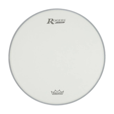 Coated White Drum Head with Rogers Logo - 22\'\'