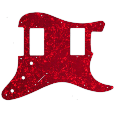 WD Music - Custom Pickguard for Fender 2010-Present Made In Mexico Blacktop Stratocaster HH - Red Pearl/White/Black/White