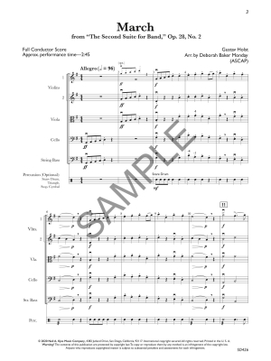 March from \'\'Second Suite for Band\'\' Op. 28, No. 2 - Holst/Monday - String Orchestra - Gr. 2