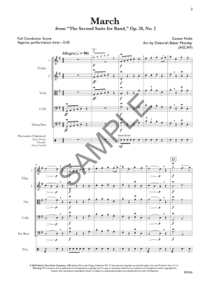 March from \'\'Second Suite for Band\'\' Op. 28, No. 2 - Holst/Monday - String Orchestra - Gr. 2