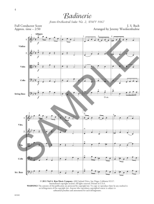 Badinerie - Bach/Woolstenhulme - String Orchestra - Gr. 2.5
