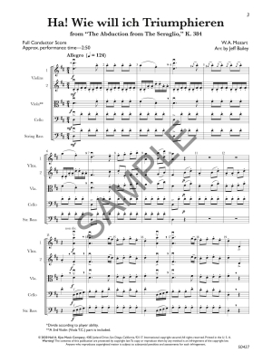 Ha! Wie will ich Triumphieren from \'\'The Abduction from the Seraglio\'\', K. 384 - Mozart/Bailey - String Orchestra - Gr. 2.5