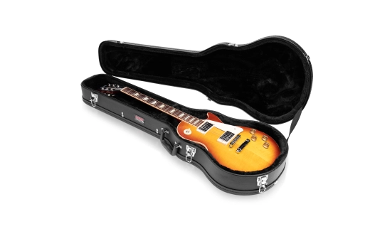 Hard-Shell Wood Case for Single-Cutaway Guitar - Black