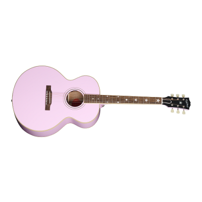 Epiphone - J-180 LS Acoustic/Electric Guitar with Case - Pink