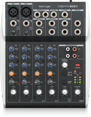 Behringer - XENYX 802S Premium Analog 8-Input Mixer with USB Streaming Interface