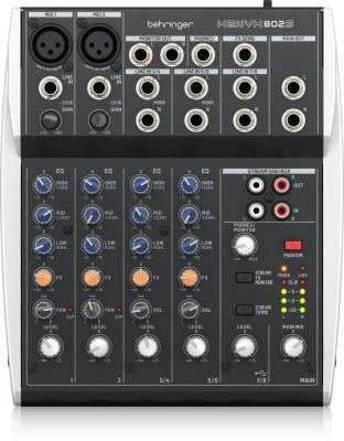 Behringer - XENYX 802S Premium Analog 8-Input Mixer with USB Streaming Interface