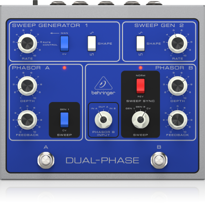 DUAL-PHASE Authentic Dual Analog Phase Shifter with 12 Opto-Couplers