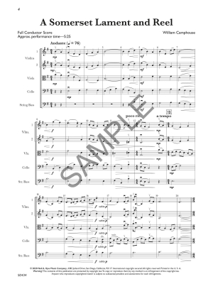 A Somerset Lament and Reel - Camphouse - String Orchestra - Gr. 3.5