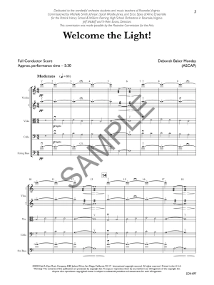 Welcome the Light! - Monday - String Orchestra - Gr. 3.5