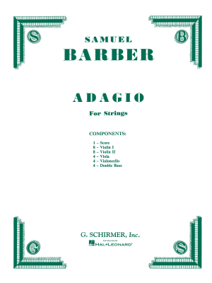 G. Schirmer Inc. - Adagio pour cordes, opus11 (dition originale) Barber Orchestre  cordes Niveau4