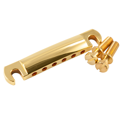 Kluson - USA Zinc Stop Tailpiece with Steel Studs - Gold