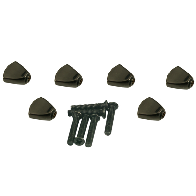 Replacement Button Set for Contemporary Diecast Series Tuning Machines - Metal Keystone Black