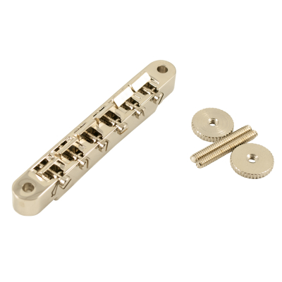 USA Replacement Wired ABR-1 Tune-O-Matic Bridge with Brass Saddles - Nickel with Plated Saddles
