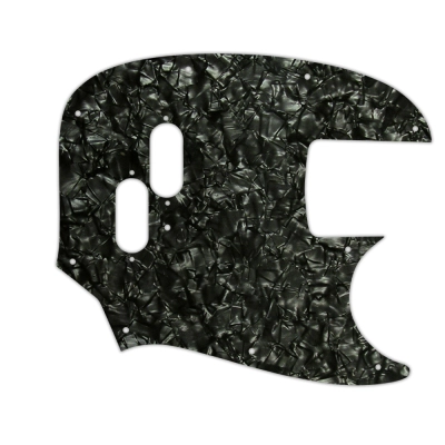 WD Music - Custom Pickguard For Fender Mustang Bass Reissue - Black Pearl