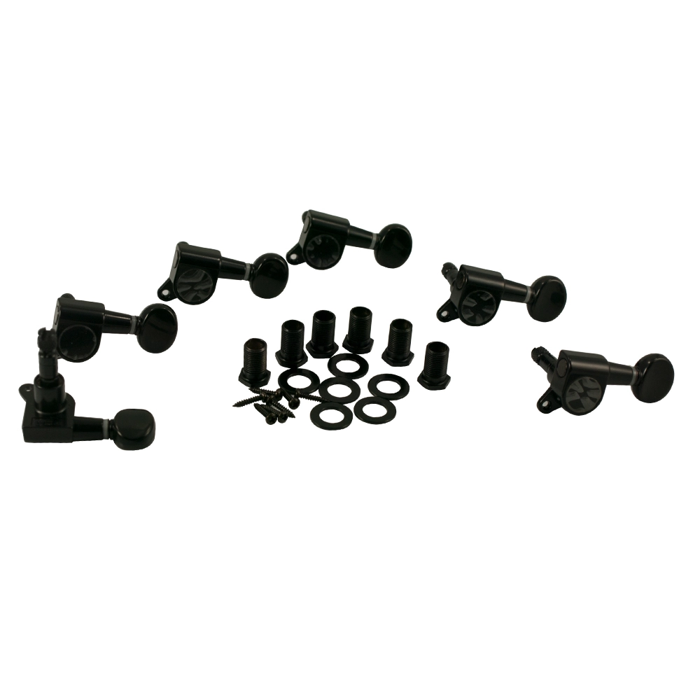 6 In Line Locking Tuning Machines - Black