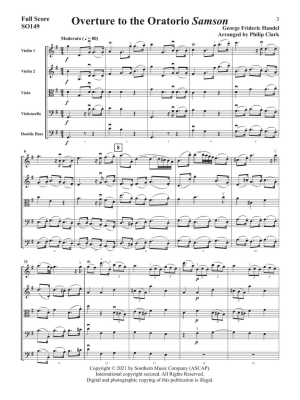 Overture to the Oratorio Samson - Handel/Clark - String Orchestra - Gr. 3.5