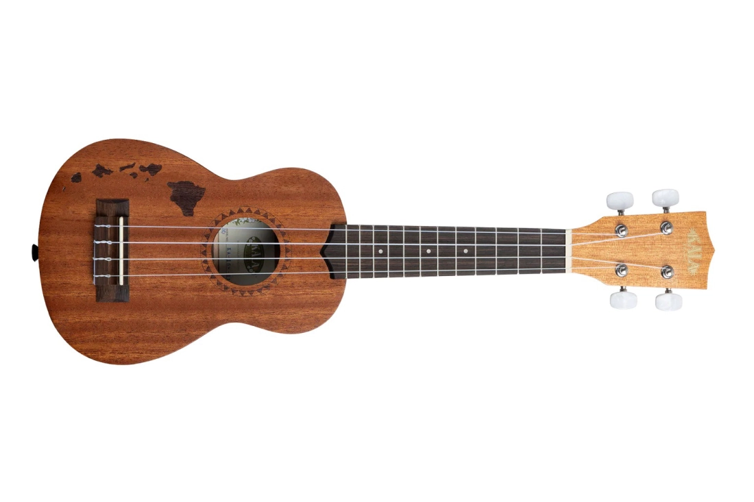 Satin Mahogany Soprano Ukulele with Hawaiian Islands