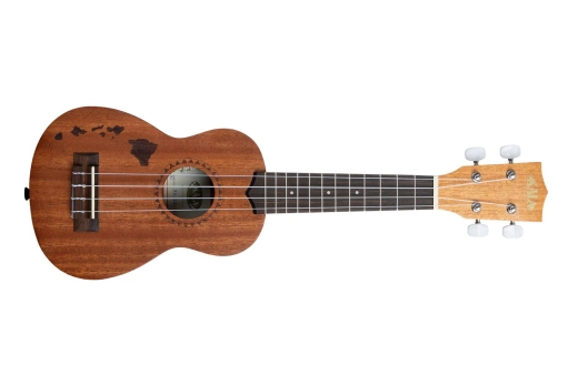 Kala - Satin Mahogany Soprano Ukulele with Hawaiian Islands