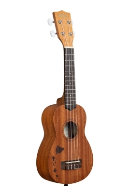 Satin Mahogany Soprano Ukulele with Hawaiian Islands