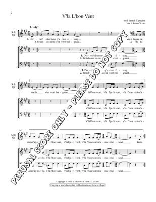 V\'la L\'Bon Vent - French Canadian/Girvan - SATB