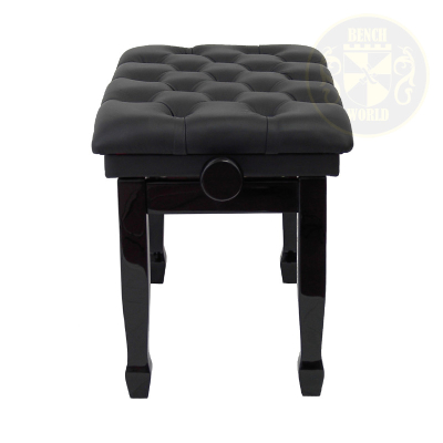 QUATTRO 1G PE LEATHER Adjustable Piano Bench - Polished Ebony